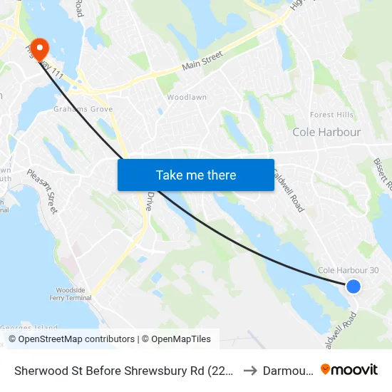 Sherwood St Before Shrewsbury Rd (2247) to Darmouth map