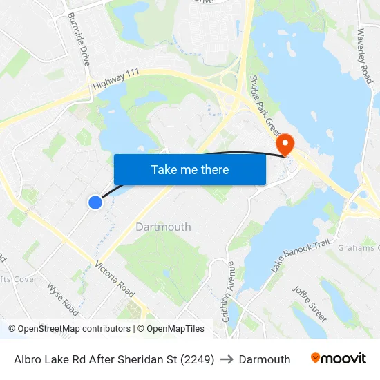 Albro Lake Rd After Sheridan St (2249) to Darmouth map
