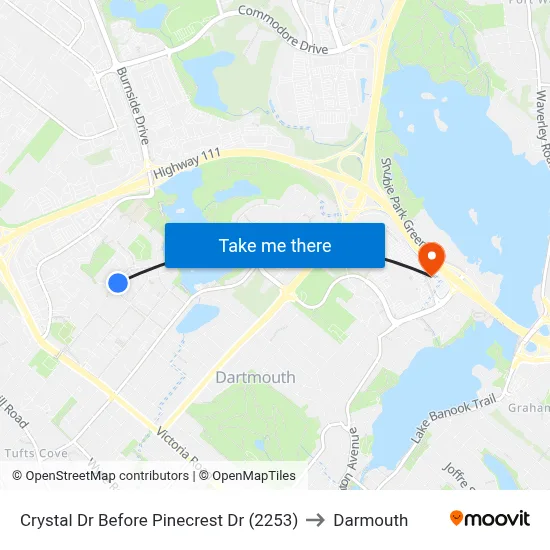 Crystal Dr Before Pinecrest Dr (2253) to Darmouth map