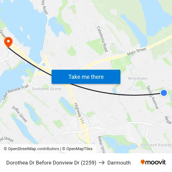Dorothea Dr Before Donview Dr (2259) to Darmouth map
