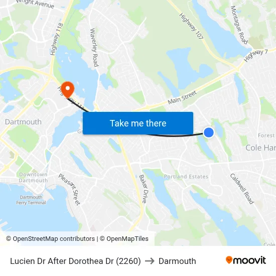 Lucien Dr After Dorothea Dr (2260) to Darmouth map