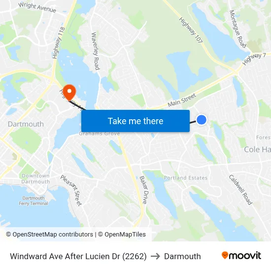 Windward Ave After Lucien Dr (2262) to Darmouth map