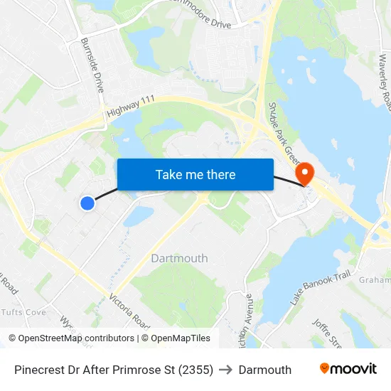 Pinecrest Dr After Primrose St (2355) to Darmouth map