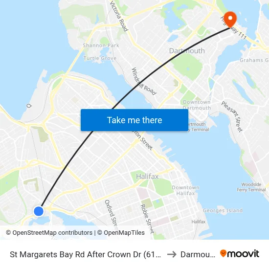 St Margarets Bay Rd After Crown Dr (6158) to Darmouth map
