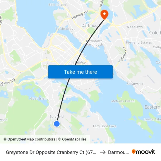 Greystone Dr Opposite Cranberry Ct (6795) to Darmouth map