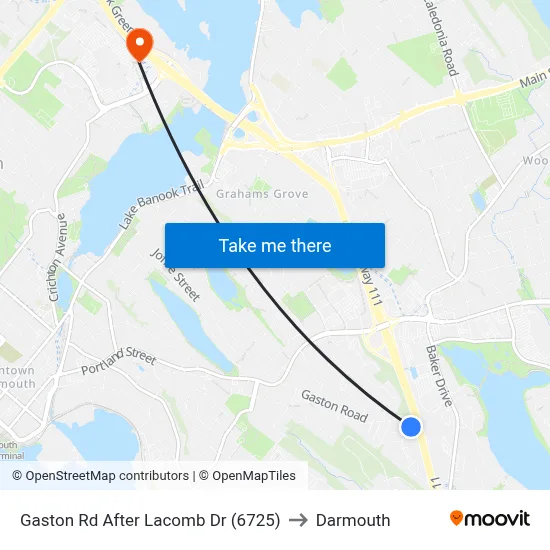 Gaston Rd After Lacomb Dr (6725) to Darmouth map
