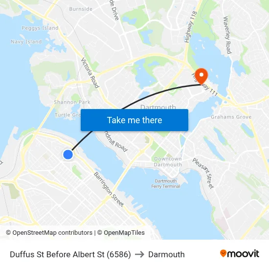 Duffus St Before Albert St (6586) to Darmouth map