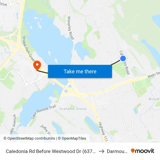 Caledonia Rd Before Westwood Dr (6370) to Darmouth map
