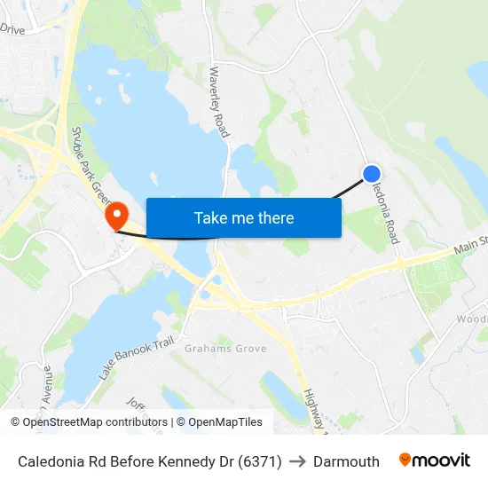Caledonia Rd Before Kennedy Dr (6371) to Darmouth map