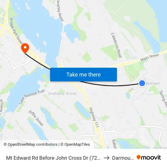 Mt Edward Rd Before John Cross Dr (7261) to Darmouth map