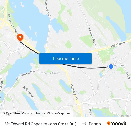 Mt Edward Rd Opposite John Cross Dr (7260) to Darmouth map