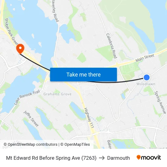 Mt Edward Rd Before Spring Ave (7263) to Darmouth map