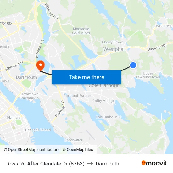Ross Rd After Glendale Dr (8763) to Darmouth map