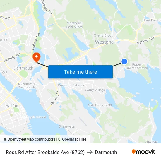 Ross Rd After Brookside Ave (8762) to Darmouth map