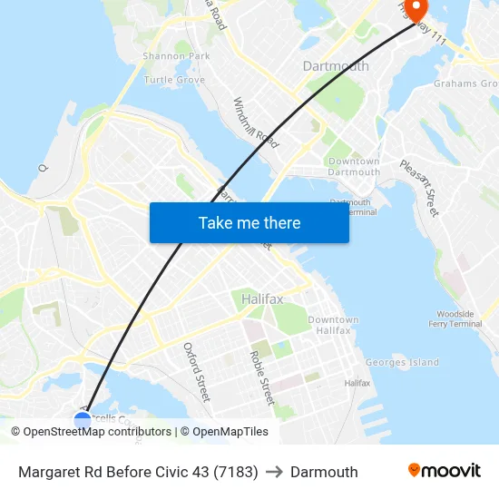 Margaret Rd Before Civic 43 (7183) to Darmouth map
