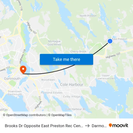 Brooks Dr Opposite East Preston Rec Centre (8769) to Darmouth map