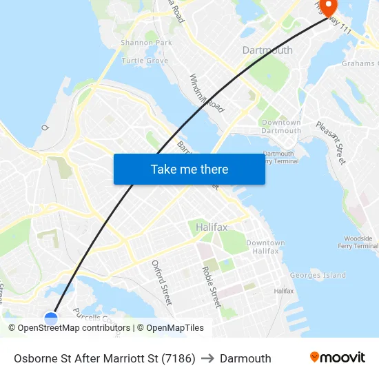 Osborne St After Marriott St (7186) to Darmouth map