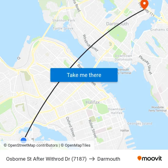 Osborne St After Withrod Dr (7187) to Darmouth map