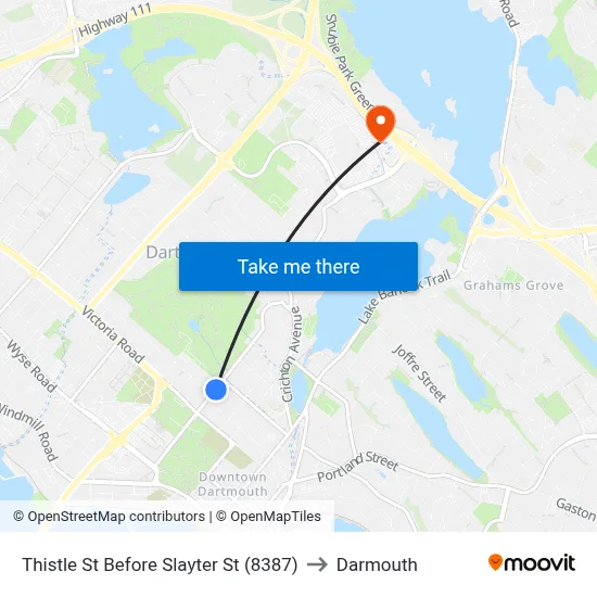 Thistle St Before Slayter St (8387) to Darmouth map