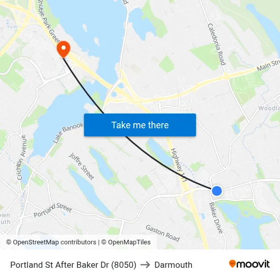 Portland St After Baker Dr (8050) to Darmouth map