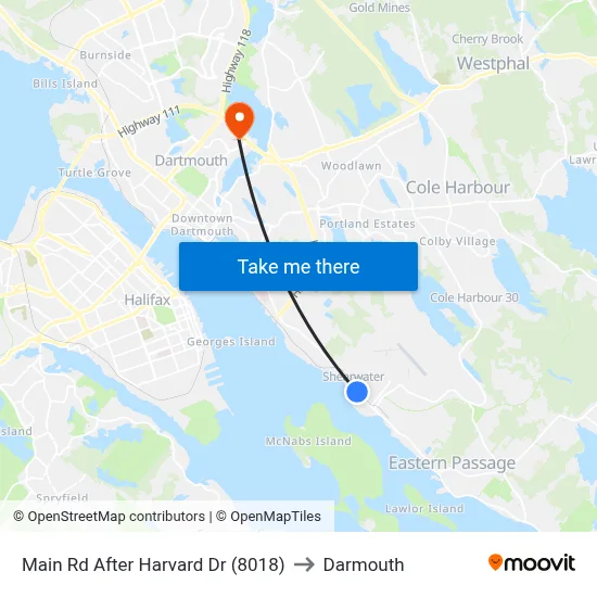Main Rd After Harvard Dr (8018) to Darmouth map