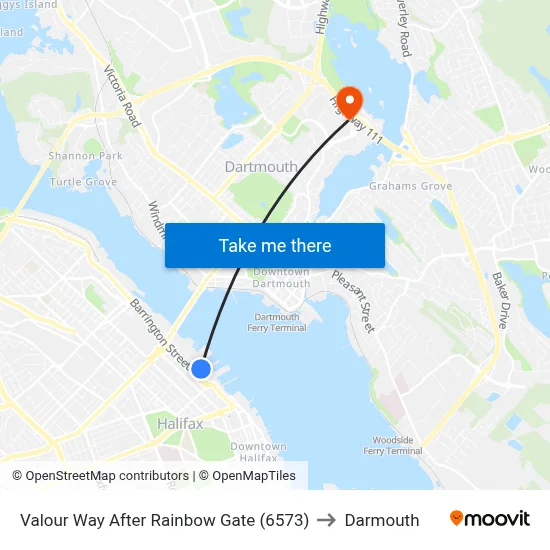 Valour Way After Rainbow Gate (6573) to Darmouth map
