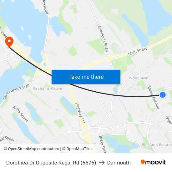 Dorothea Dr Opposite Regal Rd (6576) to Darmouth map
