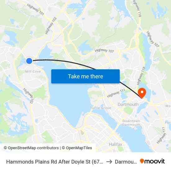 Hammonds Plains Rd After Doyle St (6784) to Darmouth map