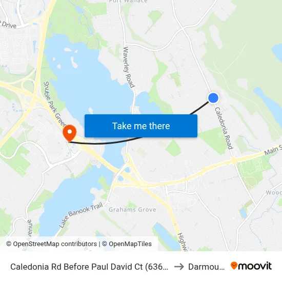Caledonia Rd Before Paul David Ct (6369) to Darmouth map
