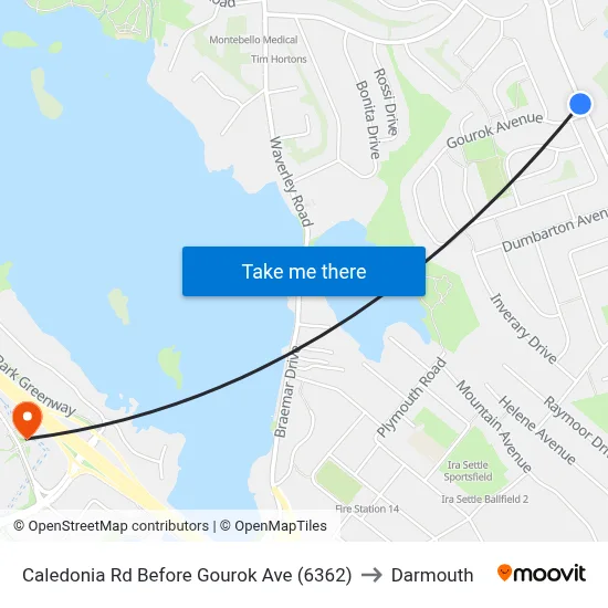 Caledonia Rd Before Gourok Ave (6362) to Darmouth map