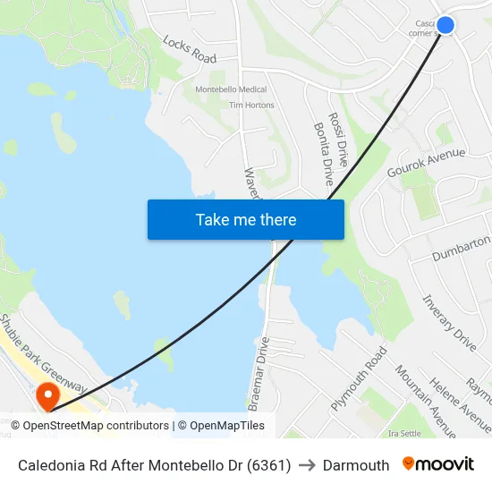 Caledonia Rd After Montebello Dr (6361) to Darmouth map