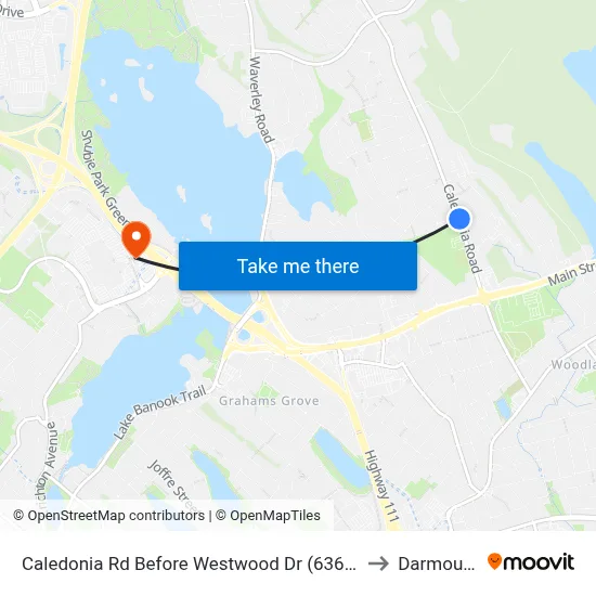 Caledonia Rd Before Westwood Dr (6360) to Darmouth map