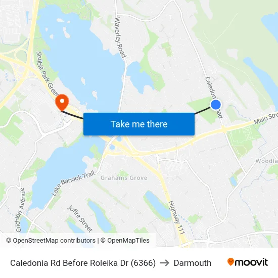Caledonia Rd Before Roleika Dr (6366) to Darmouth map