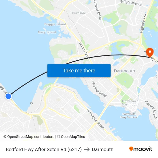 Bedford Hwy After Seton Rd (6217) to Darmouth map