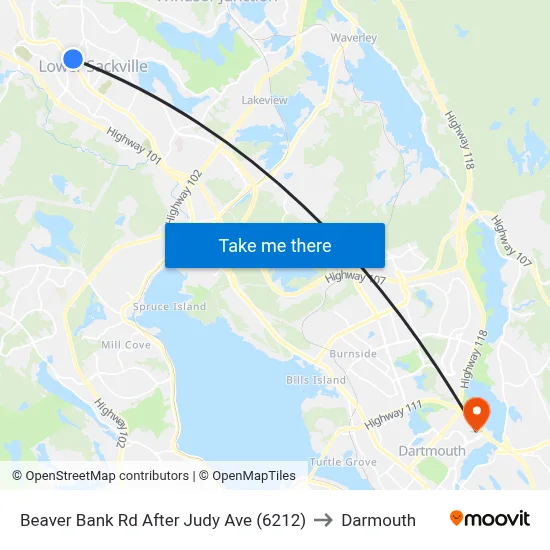 Beaver Bank Rd After Judy Ave (6212) to Darmouth map