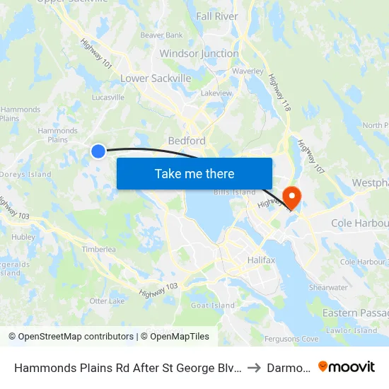 Hammonds Plains Rd After St George Blvd (6817) to Darmouth map