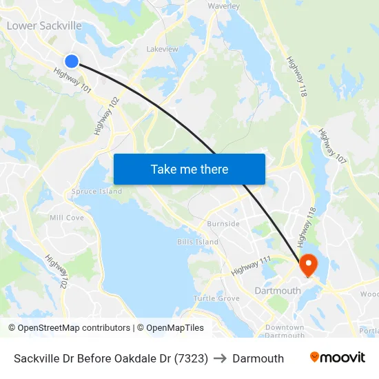 Sackville Dr Before Oakdale Dr (7323) to Darmouth map