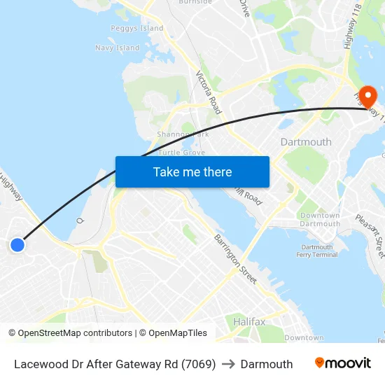 Lacewood Dr After Gateway Rd (7069) to Darmouth map