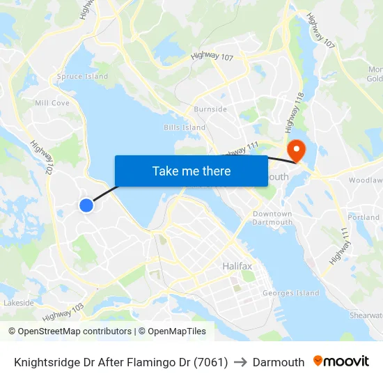 Knightsridge Dr After Flamingo Dr (7061) to Darmouth map