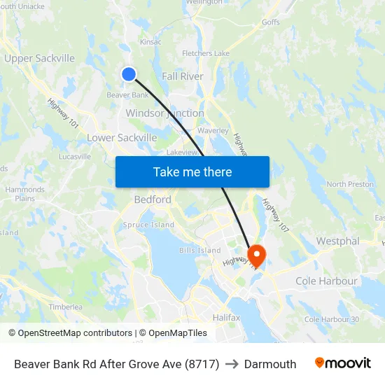 Beaver Bank Rd After Grove Ave (8717) to Darmouth map