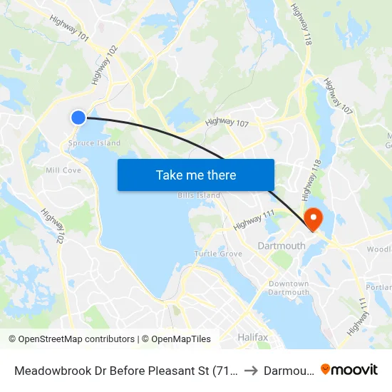 Meadowbrook Dr Before Pleasant St (7193) to Darmouth map