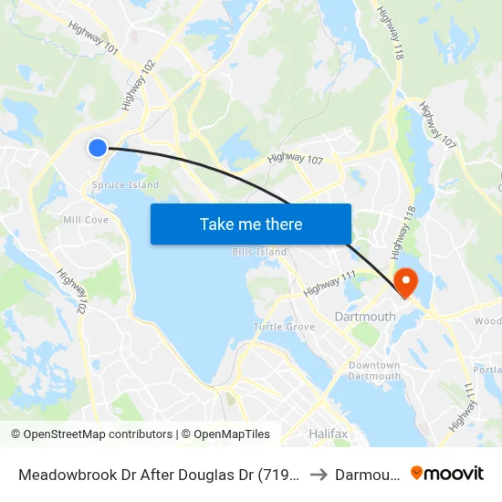 Meadowbrook Dr After Douglas Dr (7195) to Darmouth map