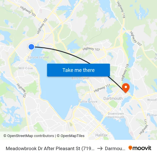Meadowbrook Dr After Pleasant St (7194) to Darmouth map