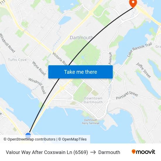 Valour Way After Coxswain Ln (6569) to Darmouth map