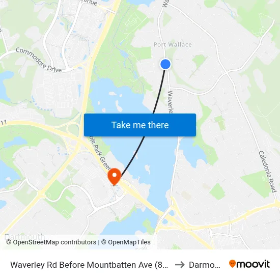 Waverley Rd Before Mountbatten Ave (8447) to Darmouth map