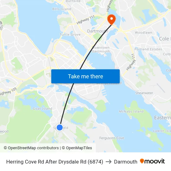 Herring Cove Rd After Drysdale Rd (6874) to Darmouth map