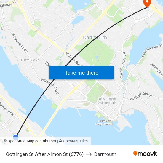 Gottingen St After Almon St (6776) to Darmouth map
