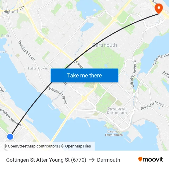 Gottingen St After Young St (6770) to Darmouth map