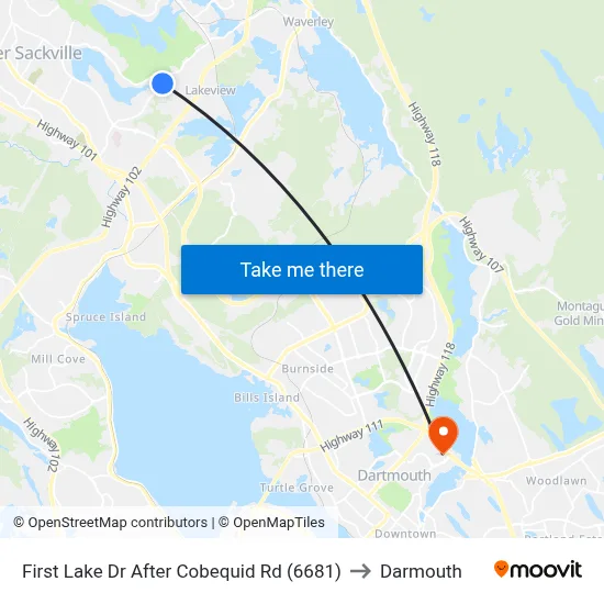 First Lake Dr After Cobequid Rd (6681) to Darmouth map