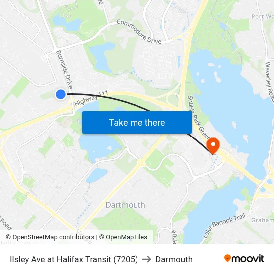 Ilsley Ave at Halifax Transit (7205) to Darmouth map